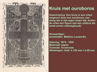 Ouroboros op een kruis, getekend door Mathieu Lauweriks, in de 20e eeuw