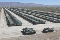 M113_and_M60_tanks,_Long-Term_Storage_section_of_Sierra_Army_Depot